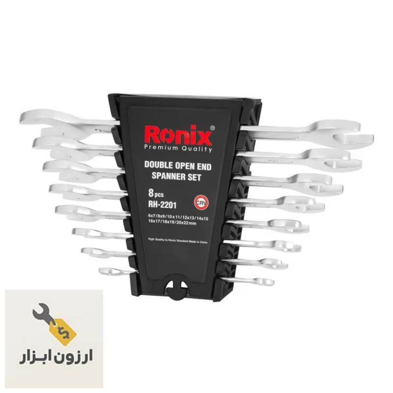 ست ۸ عددی آچار دو سر تخت مدل RH‑2201 با کیف پارچه ای ساخت هند