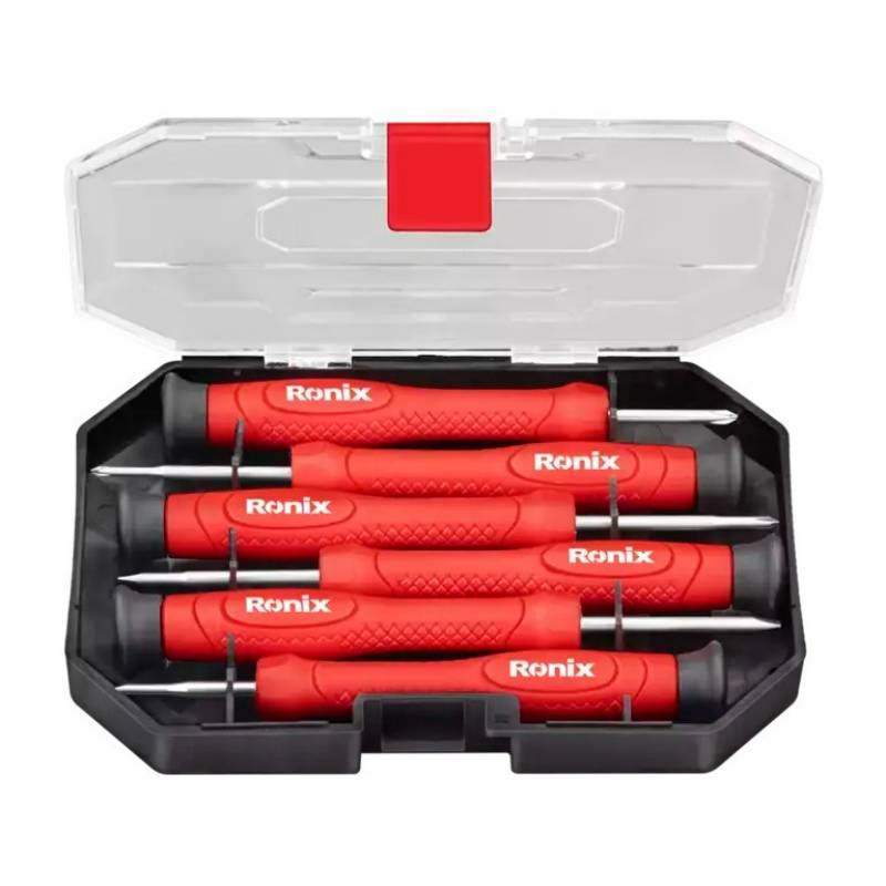 ست پیچ گوشتی ساعتی دسته پلاستیکی ۶ عددی رونیکس مدل RH-2712