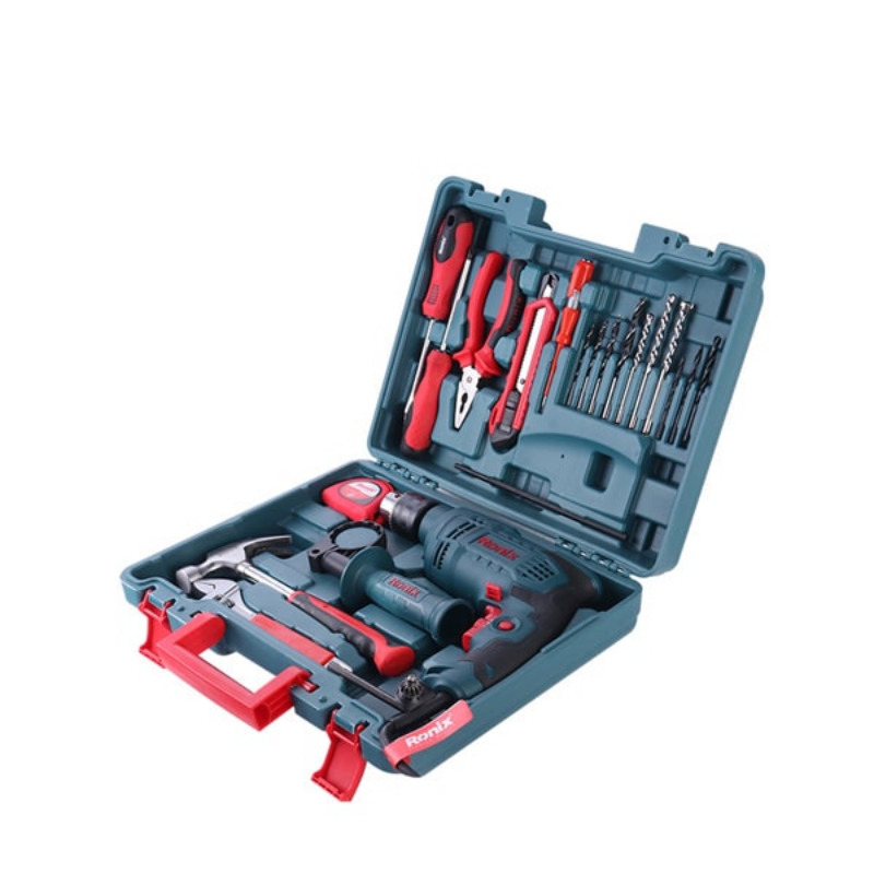 کیت دریل چکشی آچاری ۱۳ میلی متری ۶۵۰ وات مدل rs‑0001 رونیکس