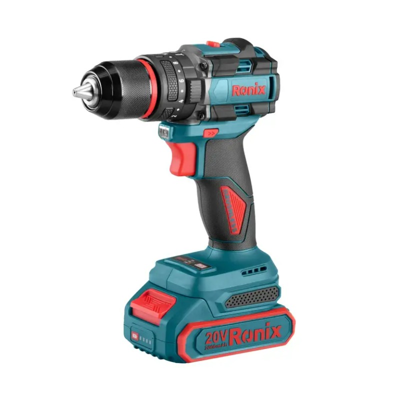 دریل چکشی شارژی ۲۰ ولت براش لس مدل ۸۶۷۰ رونیکس