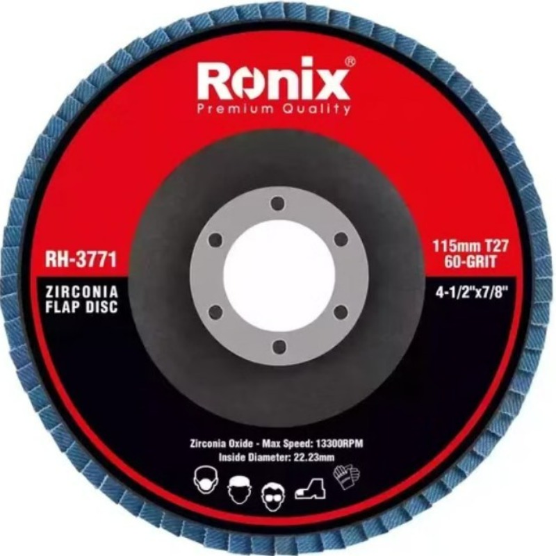 سنباده فلاپ دیسکی ۱۱۵ میلی متری P60 مدل RH‑3771 رونیکس