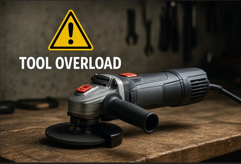 wrong use of drill or angle grinder
