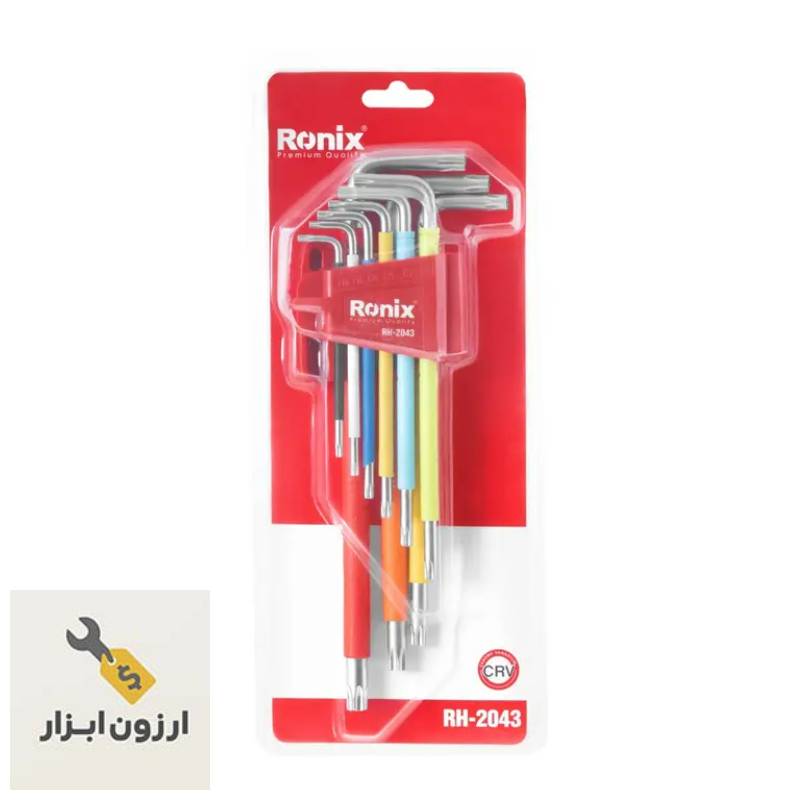 آچار آلن ستاره ای بلند ۹ عددی مدل RH-2043 رونیکس