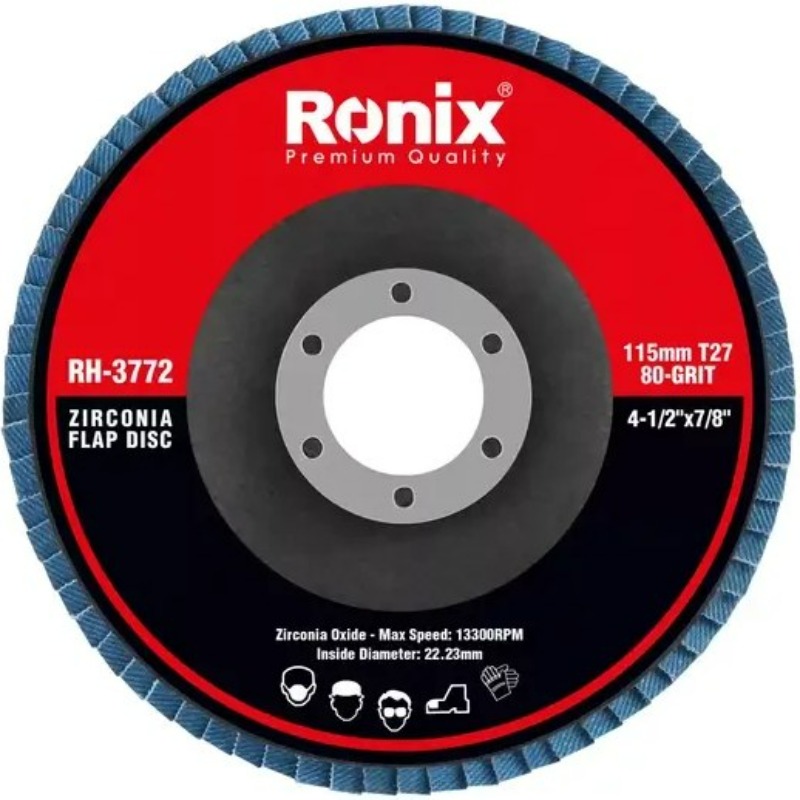 سنباده فلاپ دیسکی ۱۱۵ میلی متری P80 مدل RH‑3772 رونیکس